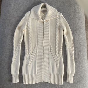 BANANA REPUBLIC Cream Wool Blend Sweater Coat Cardigan XS